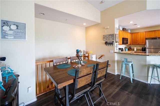 27518 Hazelhurst St Unit 1, Murrieta, CA 92562 - dining room featuring dark wood-type flooring and recessed lighting