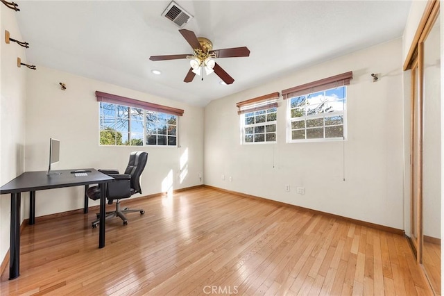 228 S Norman Ave, Fullerton, CA 92831 - home office featuring light wood-style floors, visible vents, and plenty of natural light