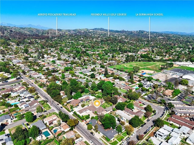 bird's eye view featuring a residential view