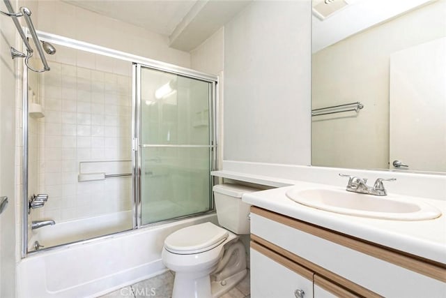 121 Sinclair Ave Unit 122, Glendale, CA 91206 - full bathroom with tile patterned flooring, combined bath / shower with glass door, toilet, and vanity