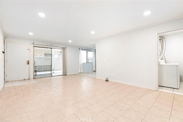 121 Sinclair Ave Unit 122, Glendale, CA 91206 - unfurnished room with baseboards, ornamental molding, and recessed lighting