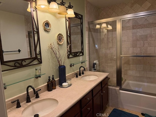 855 Wilcox Ave Unit 103, Los Angeles, CA 90038 - full bathroom with shower / bath combination with glass door and double vanity