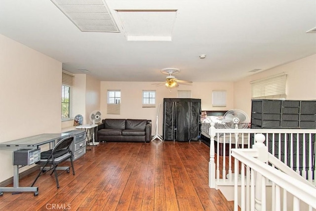 15785 Approach Ave, Chino, CA 91708 - living room featuring hardwood / wood-style flooring and ceiling fan