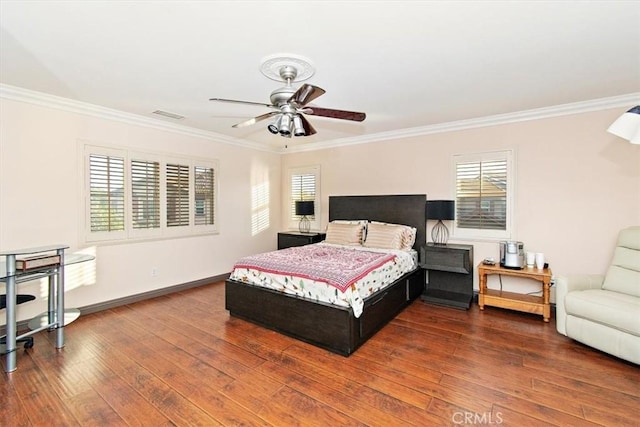 15785 Approach Ave, Chino, CA 91708 - bedroom with hardwood / wood-style floors, baseboards, ornamental molding, and multiple windows