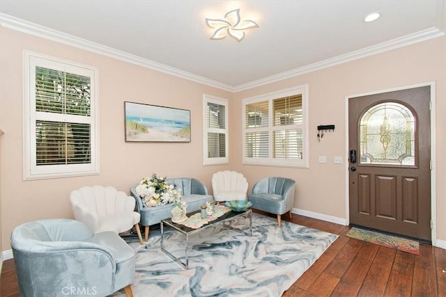 15785 Approach Ave, Chino, CA 91708 - entrance foyer featuring crown molding, dark wood-style floors, and plenty of natural light