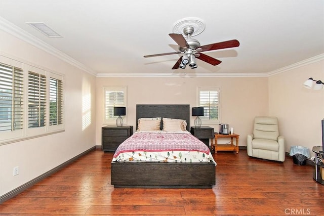 15785 Approach Ave, Chino, CA 91708 - bedroom featuring wood-type flooring, ornamental molding, and a ceiling fan