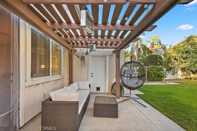 15785 Approach Ave, Chino, CA 91708 - view of patio / terrace featuring a pergola and an outdoor living space