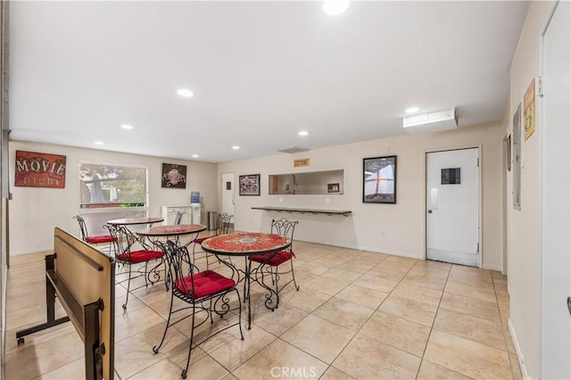 254 Sequoia Ct Unit 12, Thousand Oaks, CA 91360 - dining space featuring baseboards, light tile patterned flooring, and recessed lighting