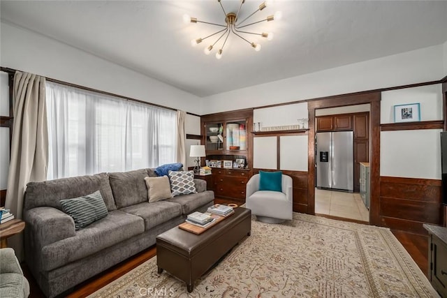1339 Higuera St, San Luis Obispo, CA 93401 - living room with a notable chandelier