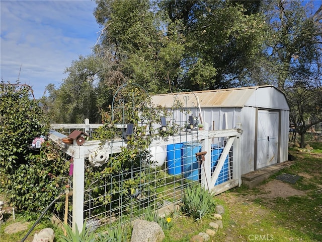 view of shed
