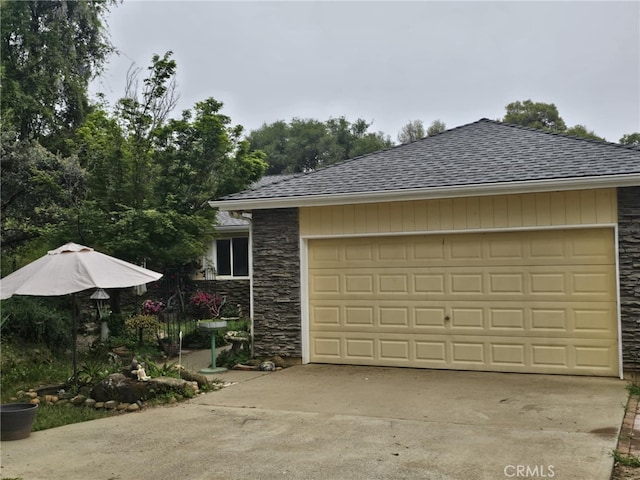 garage with driveway
