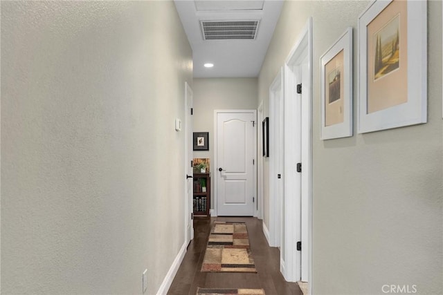226 Stony Creek Dr, Orland, CA 95963 - hallway featuring recessed lighting, baseboards, visible vents, and dark wood-style floors
