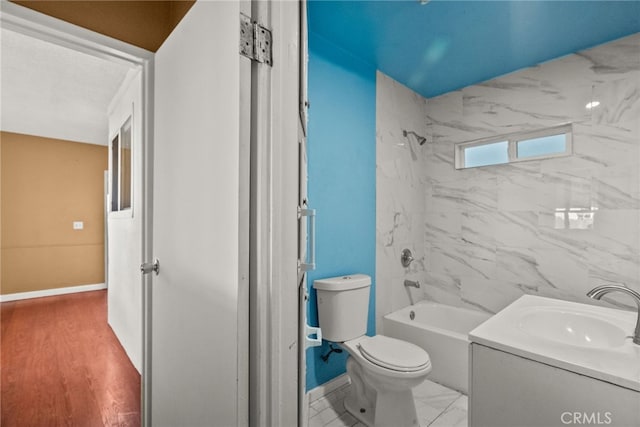 15430 Parthenia St, North Hills, CA 91343 - full bath featuring baseboards, toilet, vanity, and shower / bath combination