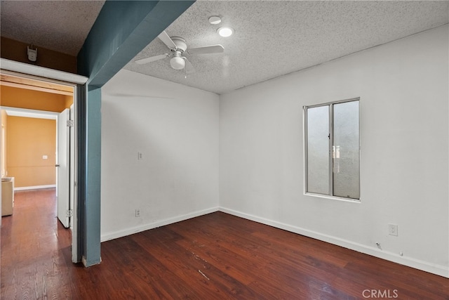 15430 Parthenia St, North Hills, CA 91343 - spare room with baseboards, wood finished floors, a textured ceiling, and ceiling fan