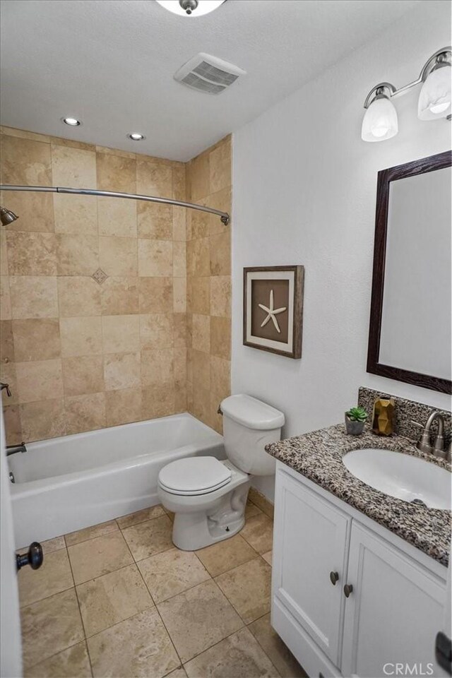 310 N Jackson St Unit 330, Glendale, CA 91206 - bathroom featuring tile patterned floors, vanity, shower / washtub combination, toilet, and visible vents