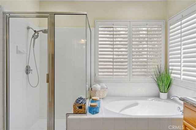 20904 Parkside, Lake Forest, CA 92630 - full bathroom with a shower stall, a garden tub, and vanity