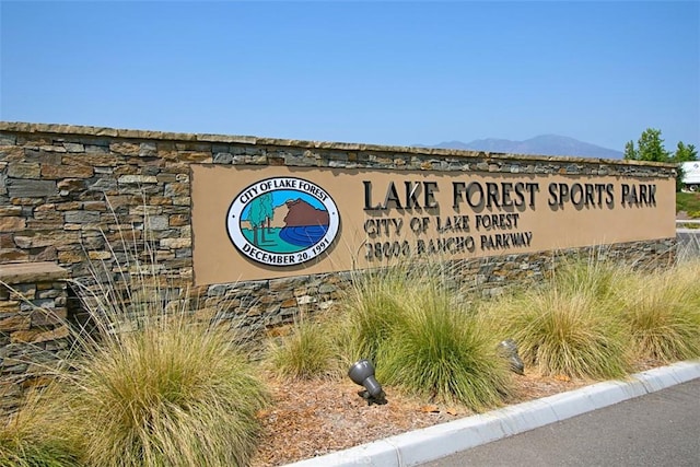 20904 Parkside, Lake Forest, CA 92630 - community / neighborhood sign featuring a mountain view
