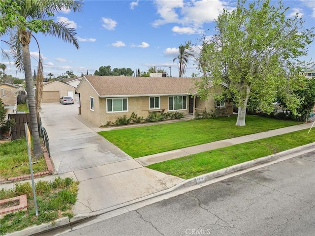 9614 Cypress Ave, Fontana, CA 92335 - single story home featuring a detached garage, an outbuilding, and stucco siding