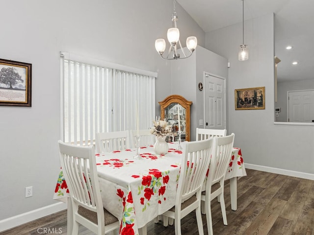 41187 Via Cedro, Murrieta, CA 92562 - dining area with wood finished floors, baseboards, a chandelier, and recessed lighting