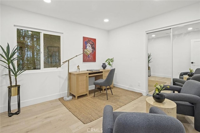 7632 Penobscot Dr, West Hills, CA 91304 - office space featuring baseboards, light wood finished floors, and recessed lighting