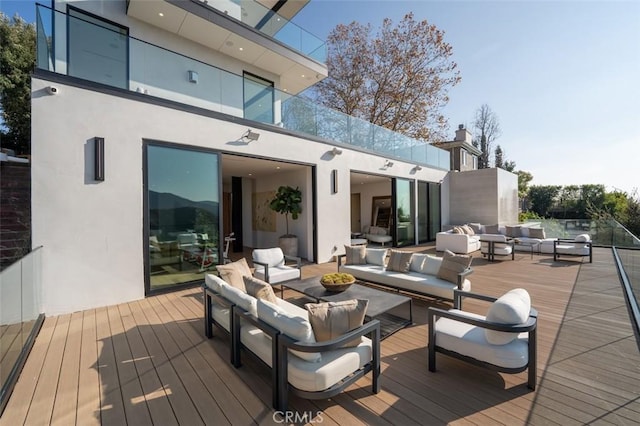 deck featuring an outdoor hangout area