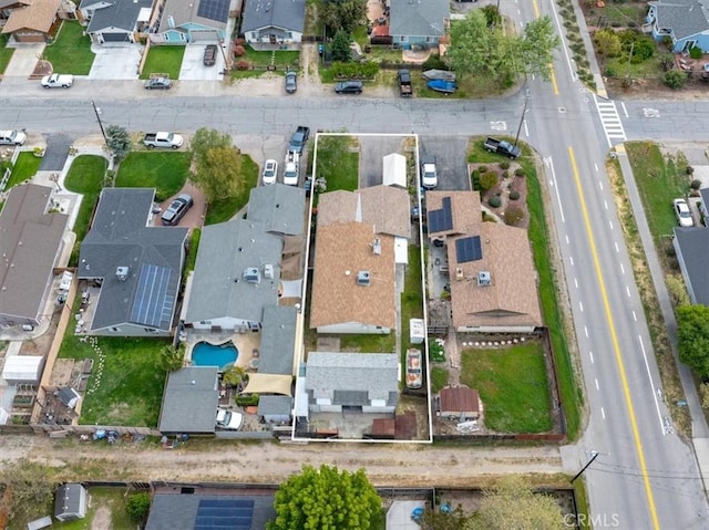 bird's eye view with a residential view