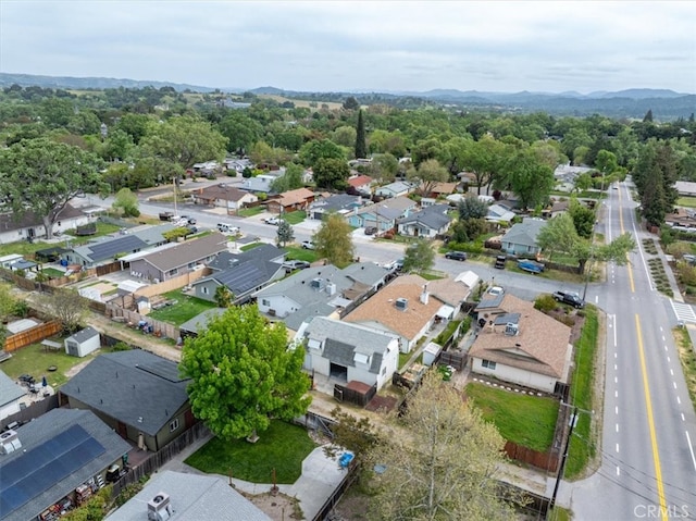 aerial view with a residential view and a mountain view