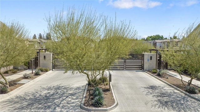 exterior space with fence and stairway