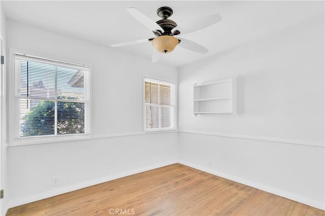 2935 Westwood Blvd, West Los Angeles, CA 90064 - empty room featuring ceiling fan, baseboards, and wood finished floors