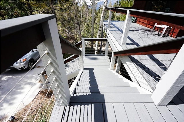 1612 Linden Dr, Pine Mountain Club, CA 93222 - wooden deck with stairway