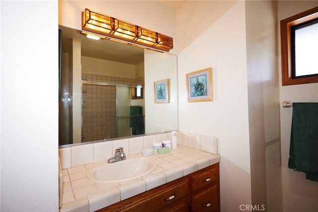 1612 Linden Dr, Pine Mountain Club, CA 93222 - bathroom featuring vanity and a shower stall