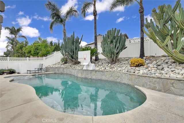 10830 Sundance Dr, Rancho Cucamonga, CA 91730 - view of swimming pool with a fenced in pool and a fenced backyard