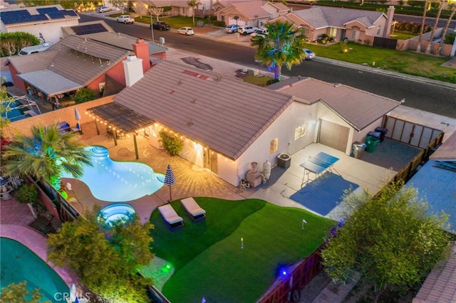drone / aerial view featuring a residential view