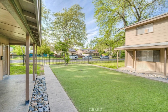 view of yard featuring fence