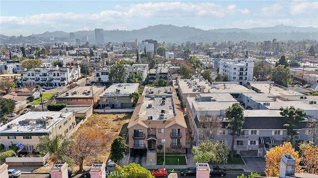aerial view with a mountain view