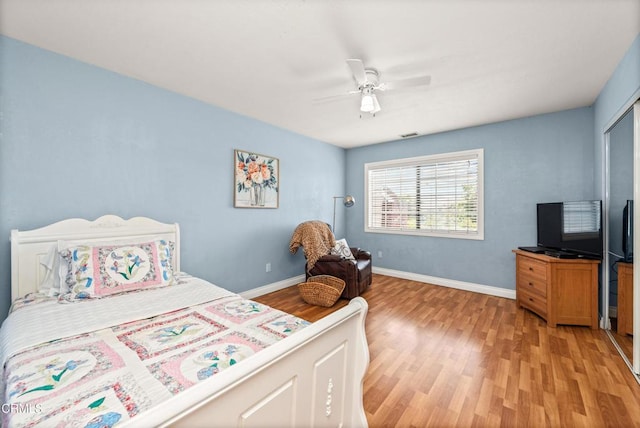 2210 Via Loma, Camarillo, CA 93012 - bedroom featuring light wood finished floors and ceiling fan