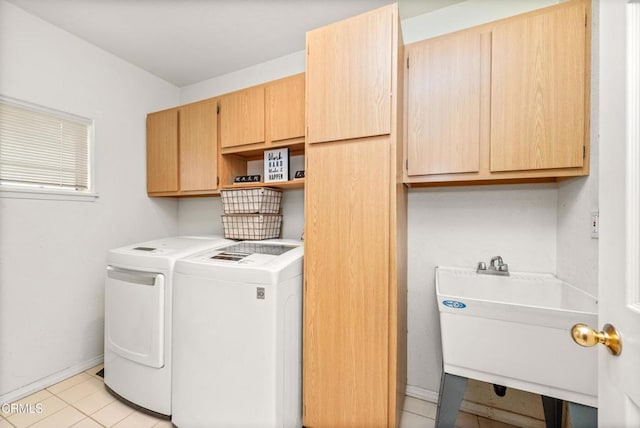 2210 Via Loma, Camarillo, CA 93012 - washroom with cabinet space, washing machine and clothes dryer, and light tile patterned flooring