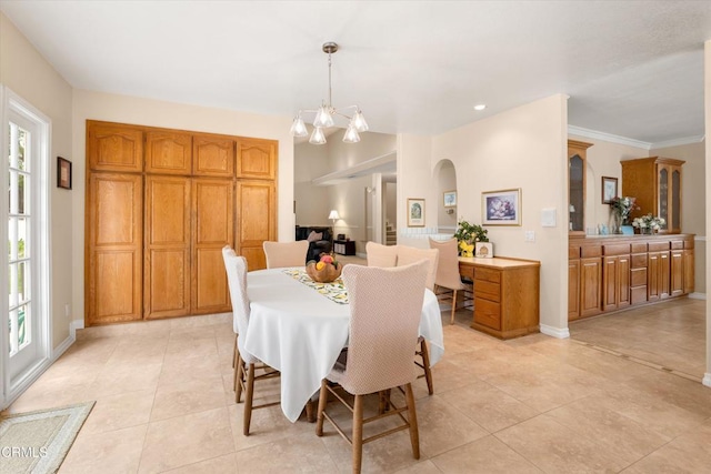 2210 Via Loma, Camarillo, CA 93012 - dining space with healthy amount of natural light, light tile patterned flooring, and a chandelier