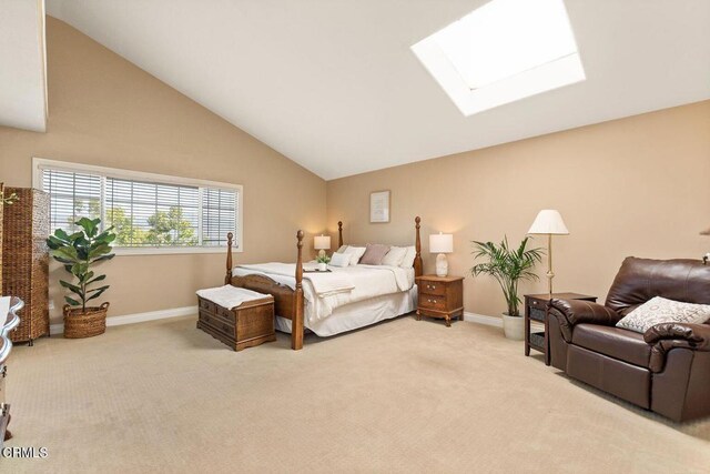 2210 Via Loma, Camarillo, CA 93012 - carpeted bedroom featuring a skylight and vaulted ceiling