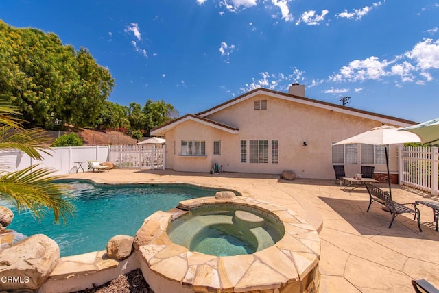 2210 Via Loma, Camarillo, CA 93012 - view of pool with a fenced backyard, a patio area, and a pool with connected hot tub