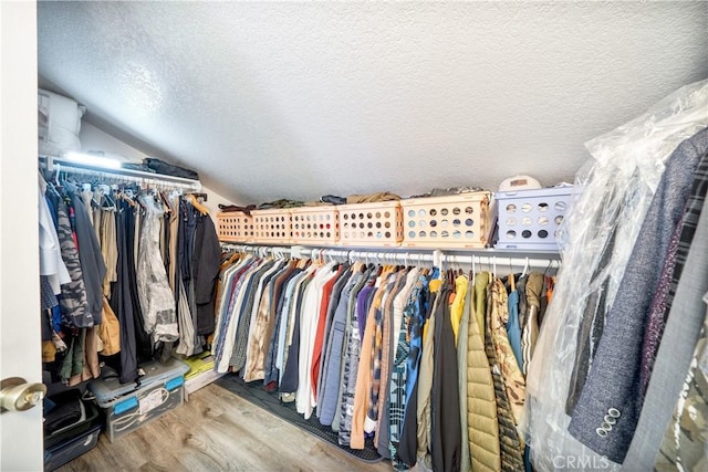 39240 Gunsmoke Ct, Palmdale, CA 93551 - walk in closet with vaulted ceiling and wood finished floors