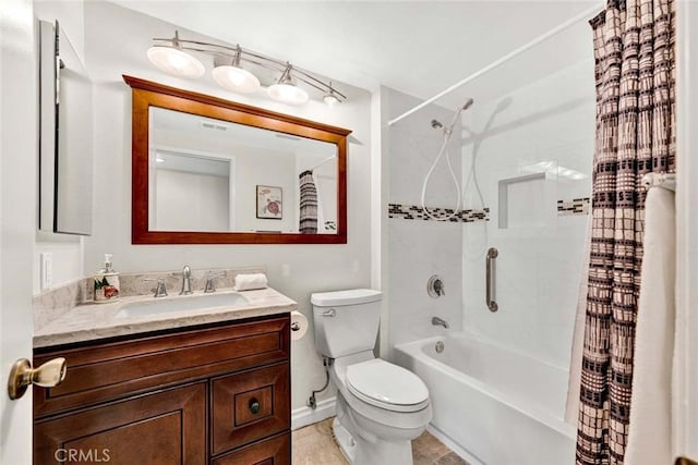 937 Carnation Ave, Costa Mesa, CA 92626 - bathroom featuring shower / bath combo, vanity, and tile patterned floors