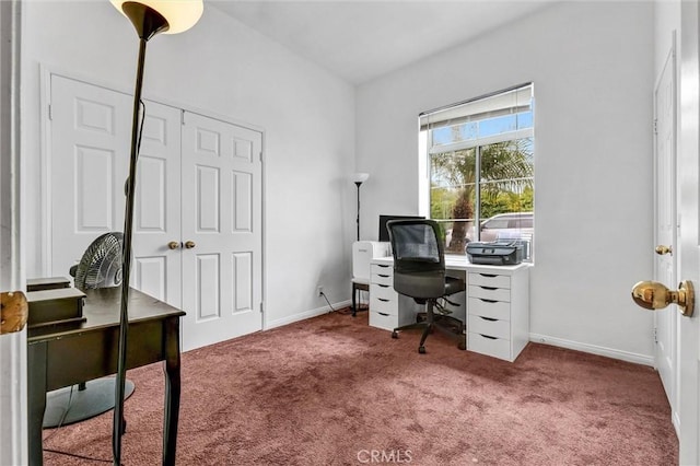6845 Shubin Ln, Whittier, CA 90606 - carpeted home office featuring baseboards