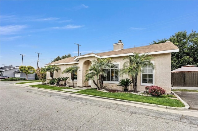 6845 Shubin Ln, Whittier, CA 90606 - view of front of house with a chimney and stucco siding