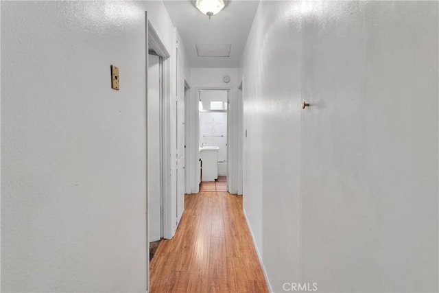 1844 Alston Ave, Colton, CA 92324 - corridor with attic access and light wood-style flooring