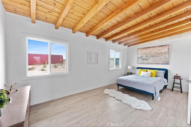52024 Nehlsen Rd, Johnson Valley, CA 92285 - bedroom featuring wooden ceiling, baseboards, and wood finished floors