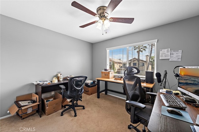 5332 Trailhawk Ave, Fontana, CA 92336 - home office featuring carpet floors and a ceiling fan
