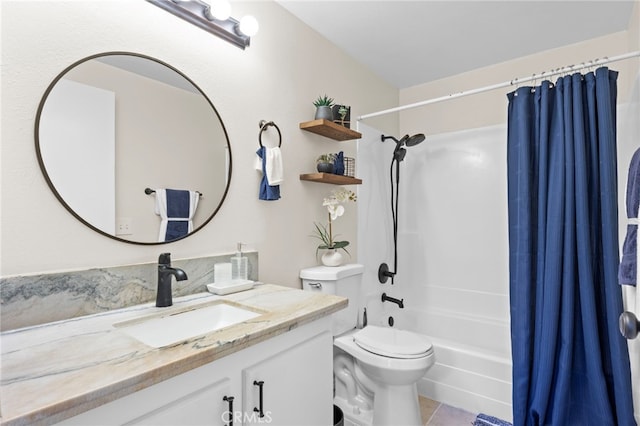 14133 Bayside Dr, Norwalk, CA 90650 - full bathroom featuring shower / bath combination with curtain, toilet, and vanity