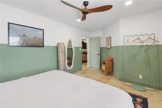 57093 Monticello Ct, Yucca Valley, CA 92284 - bedroom with recessed lighting and ceiling fan