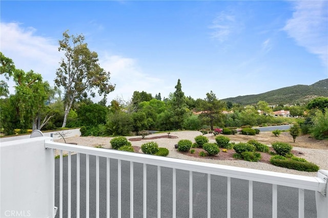 balcony with a mountain view